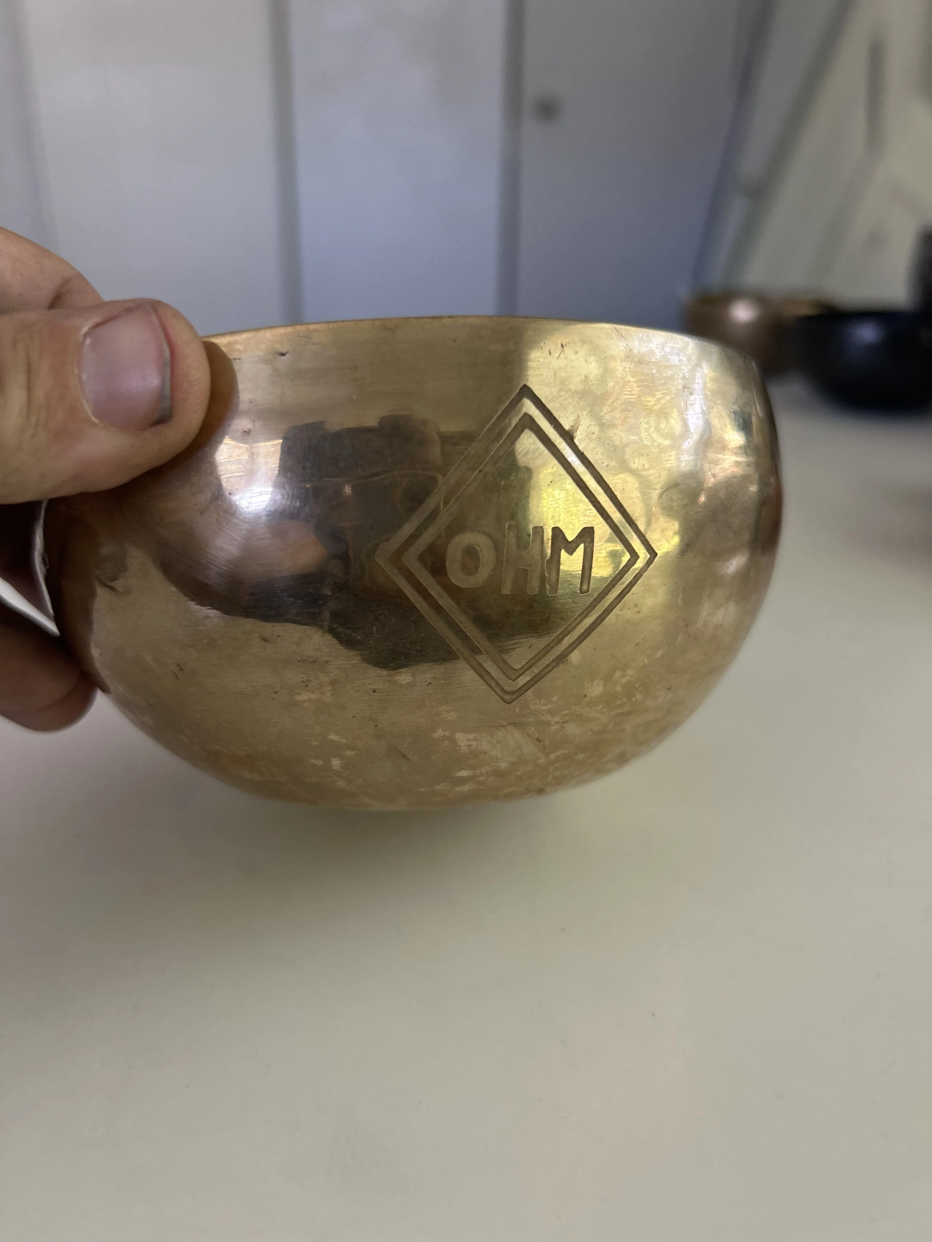 5.25 Inch Bronze A Flat 4 One Of A Kind Singing Bowl CUSTOM-0010 - Image 5