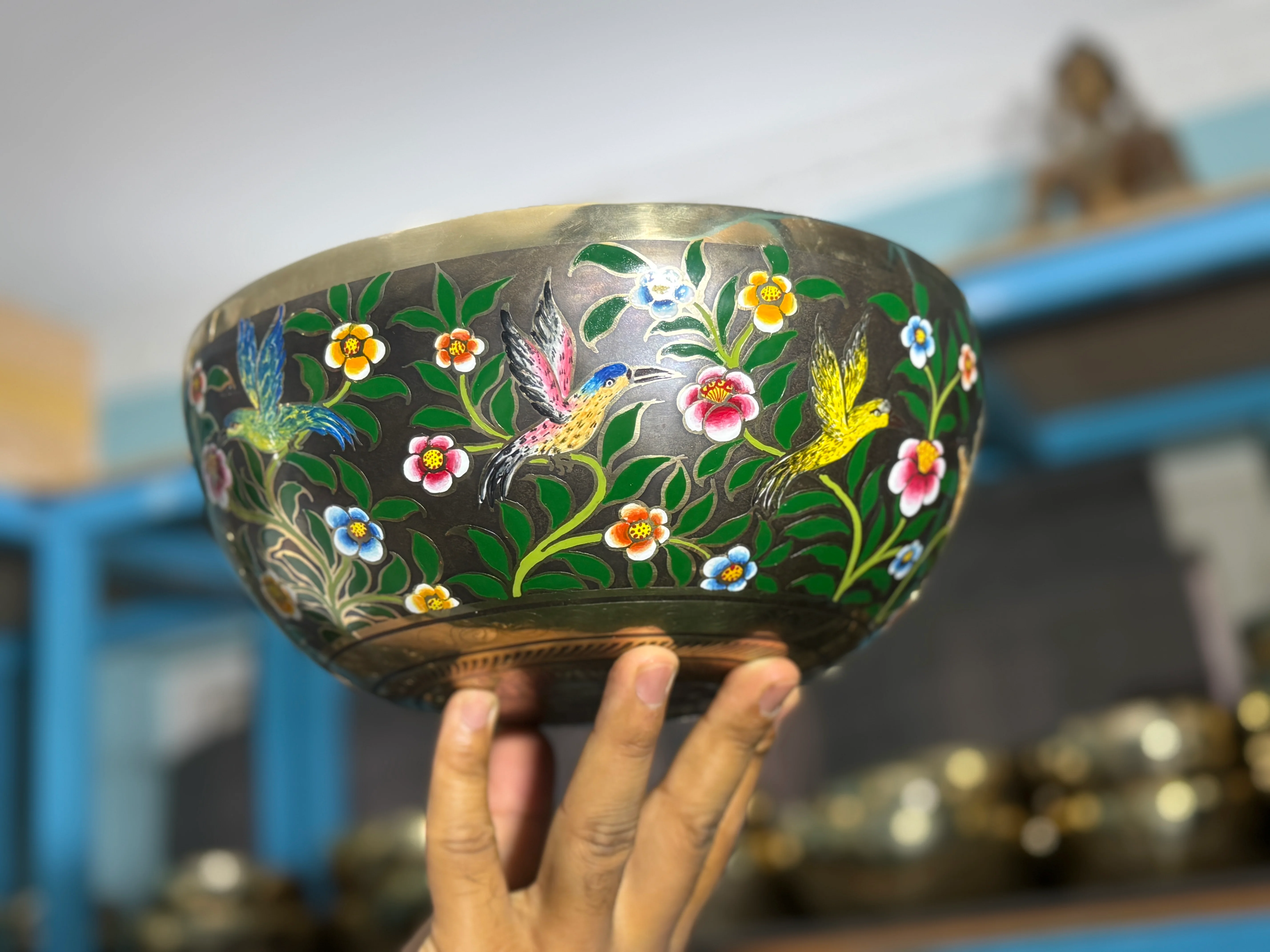 The Hummingbird's Garden. 8.5 Inch Hand-Painted Singing Bowl. Limited Edition Run - Image 15
