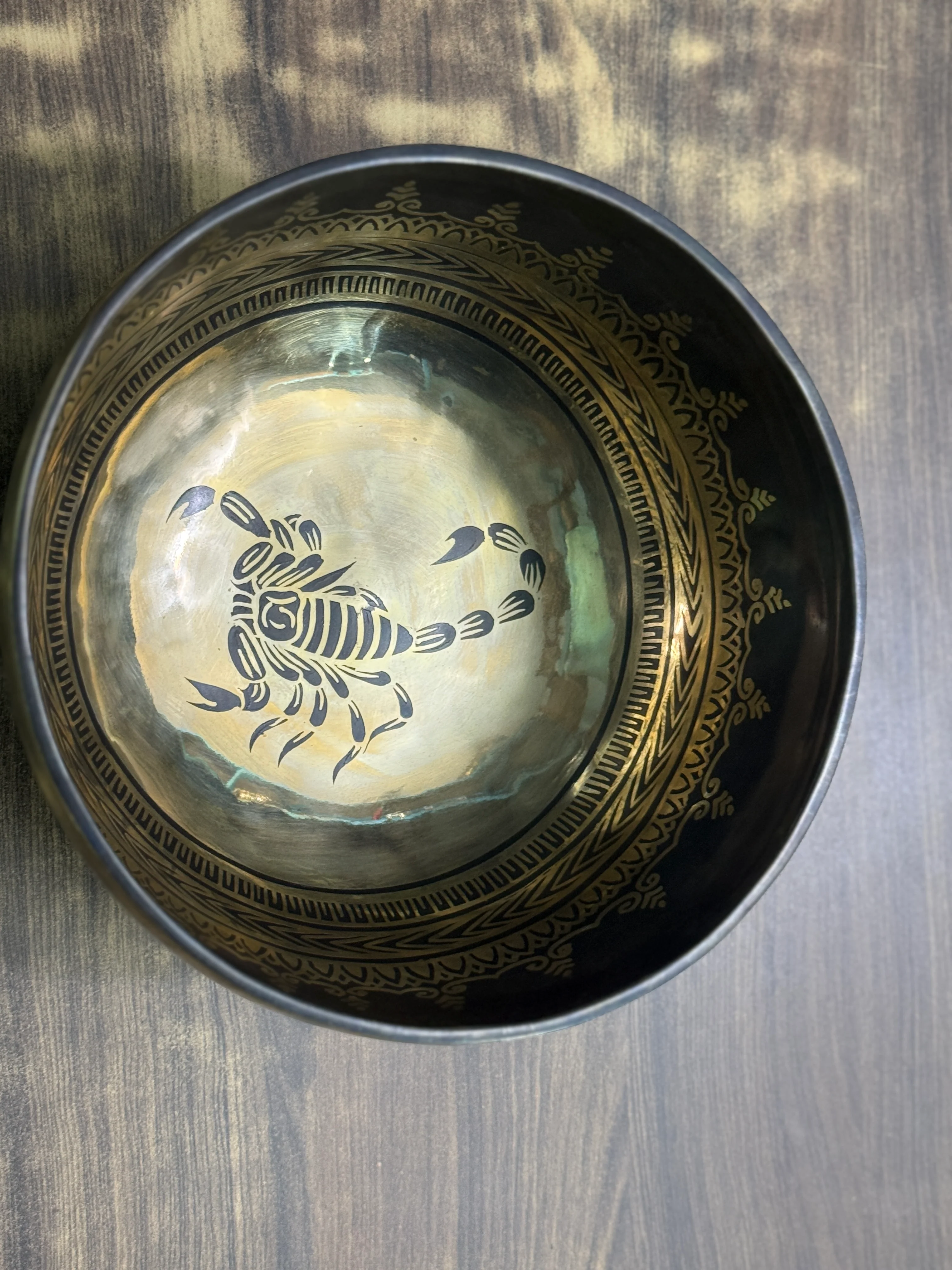 The Scorpio Singing Bowl - 9 inch Large | Handmade In Nepal - Image 21