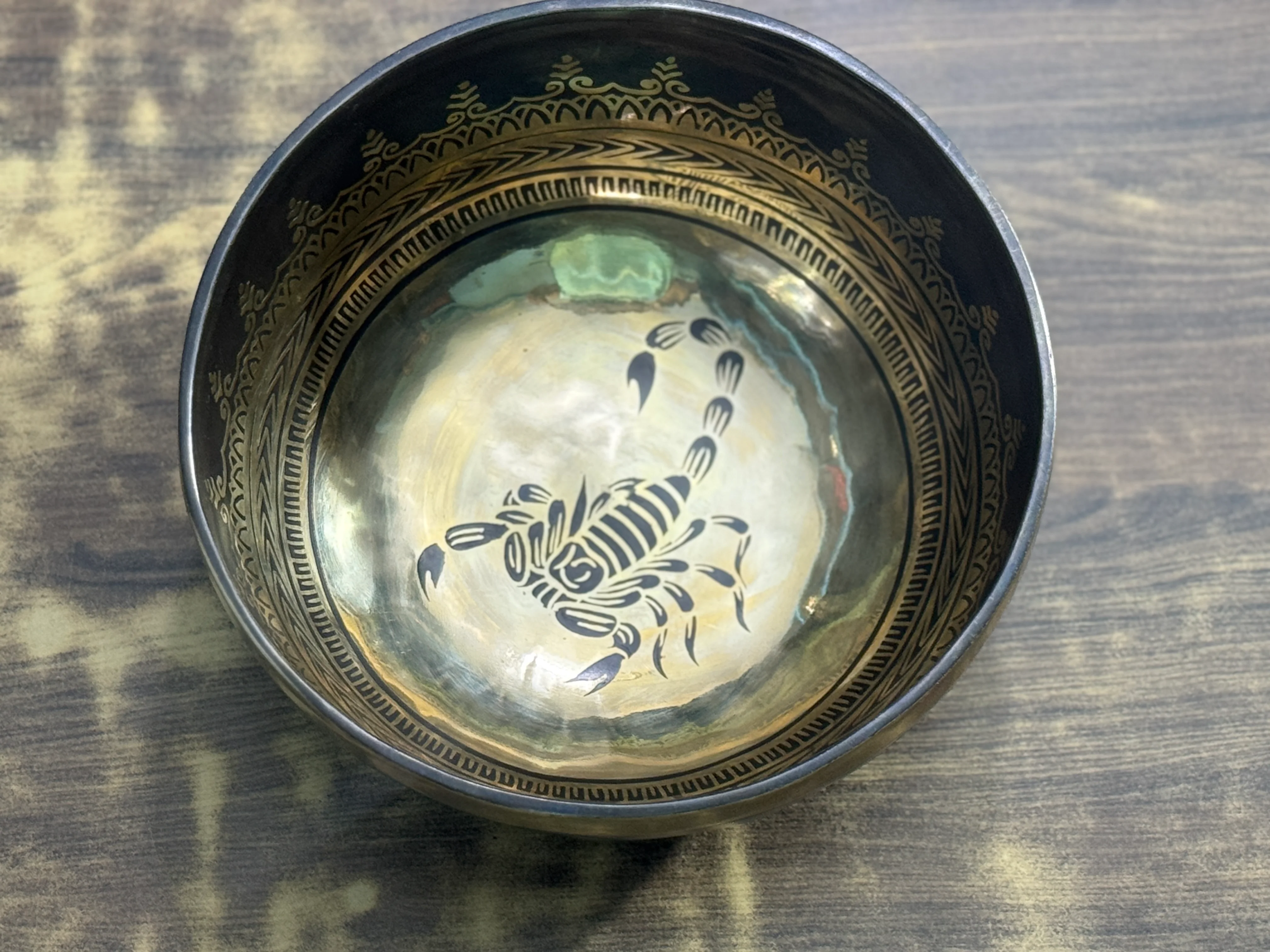 The Scorpio Singing Bowl - 9 inch Large | Handmade In Nepal - Image 24