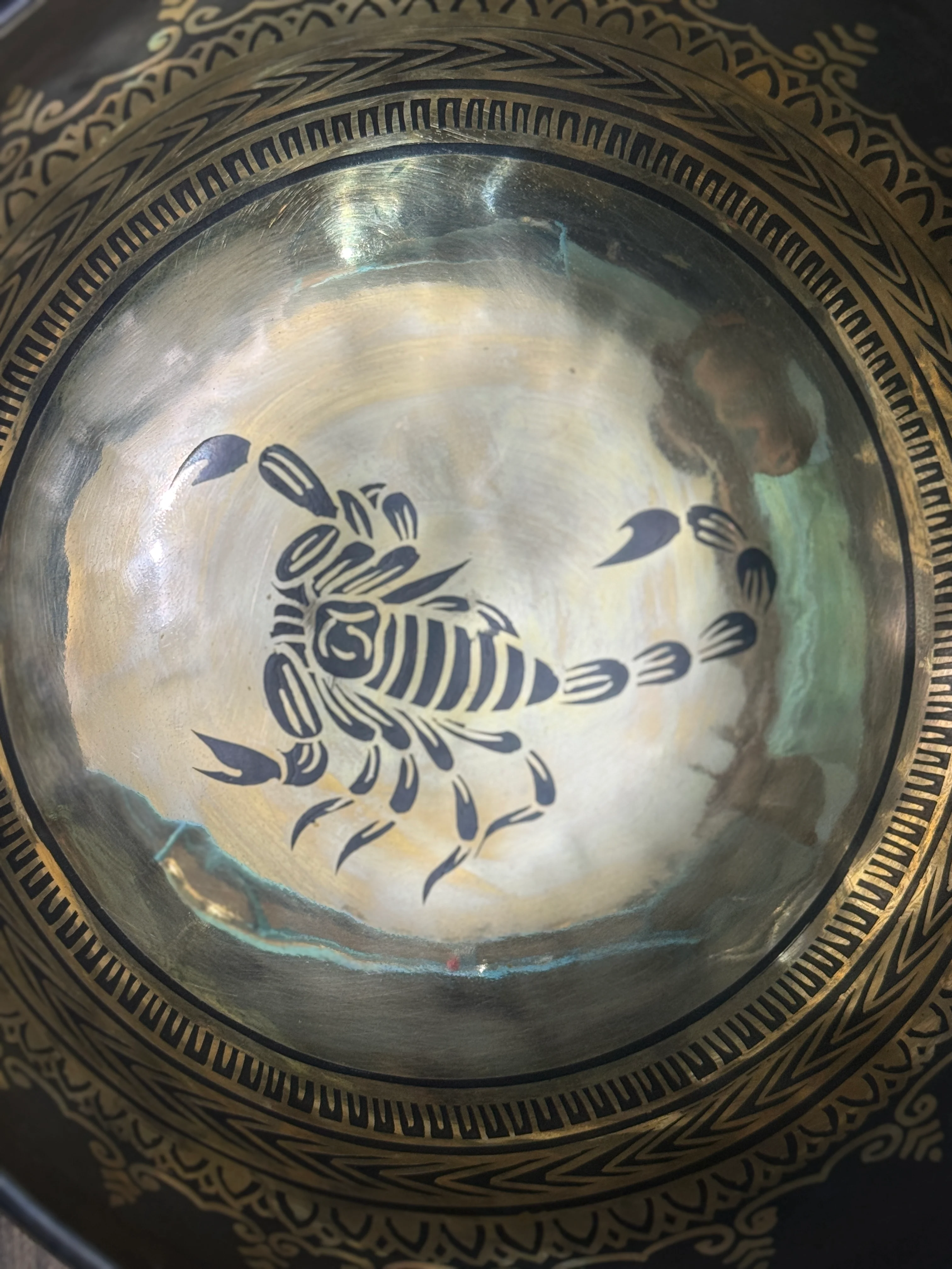 The Scorpio Singing Bowl - 9 inch Large | Handmade In Nepal - Image 29