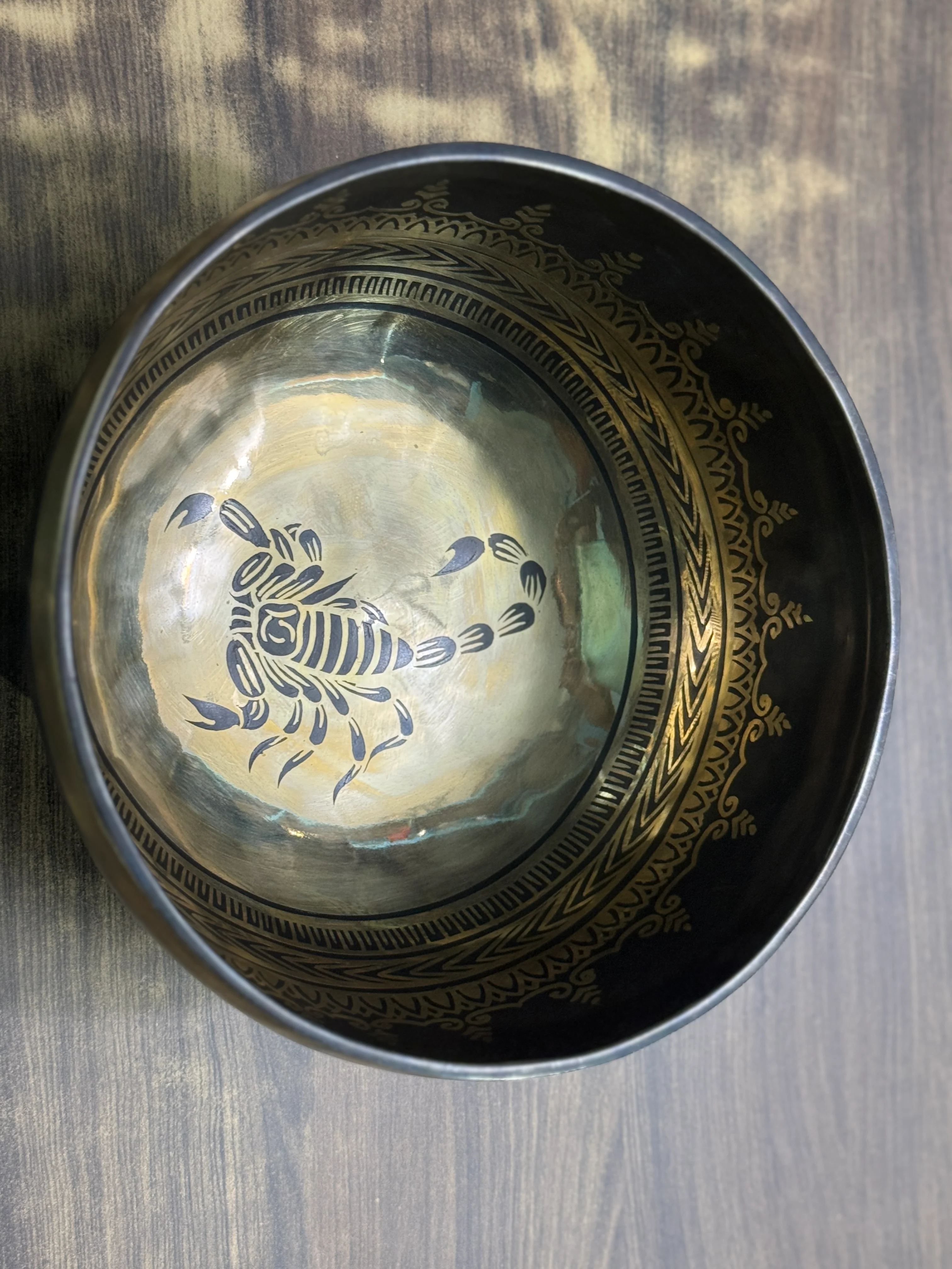 The Scorpio Singing Bowl - 9 inch Large | Handmade In Nepal - Image 32