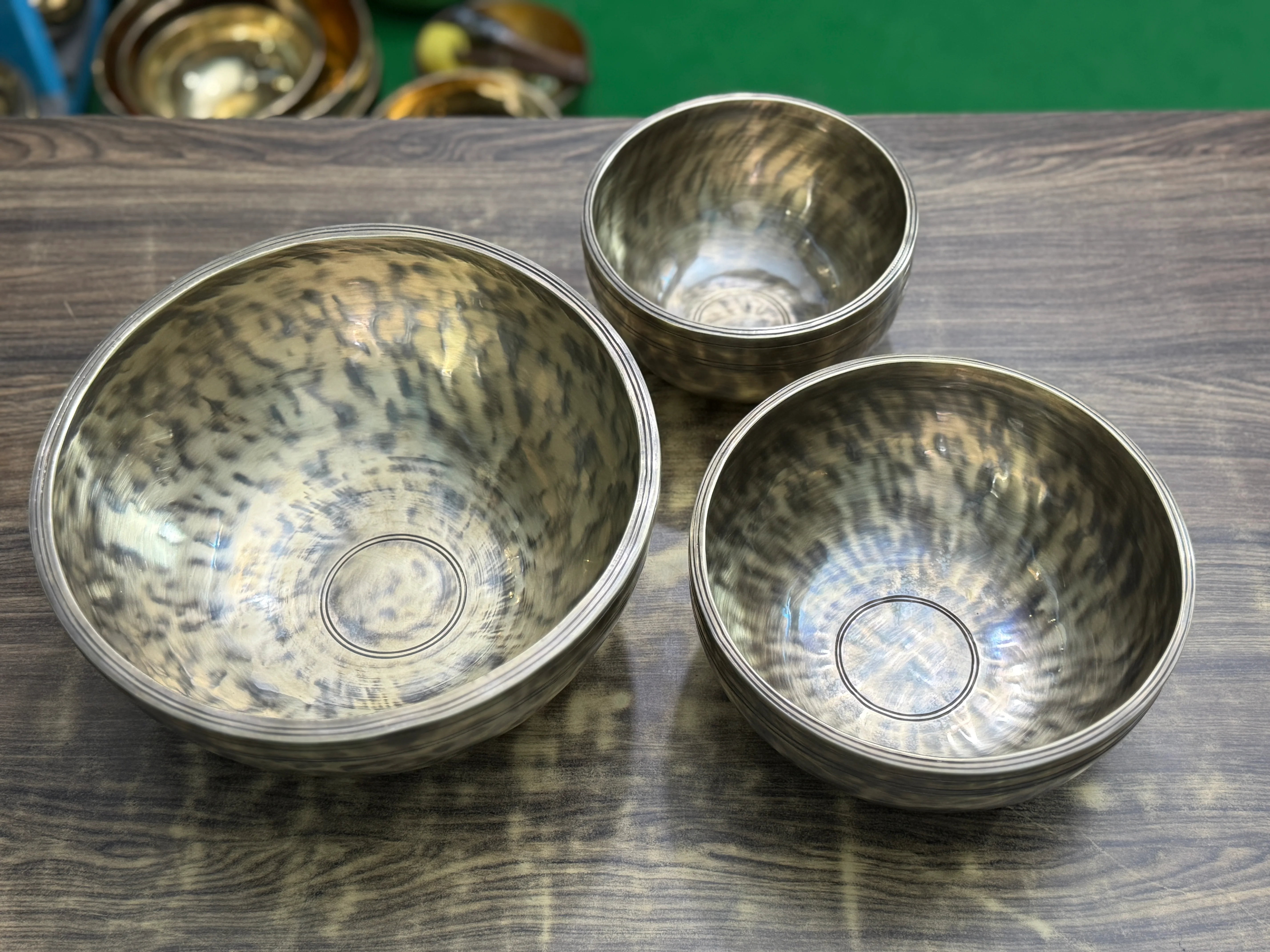The Ohm Deep Rim Bronze Trio: 12in, 8.5in, 6in Extra Thick Rim Three Bowl Set - Image 17