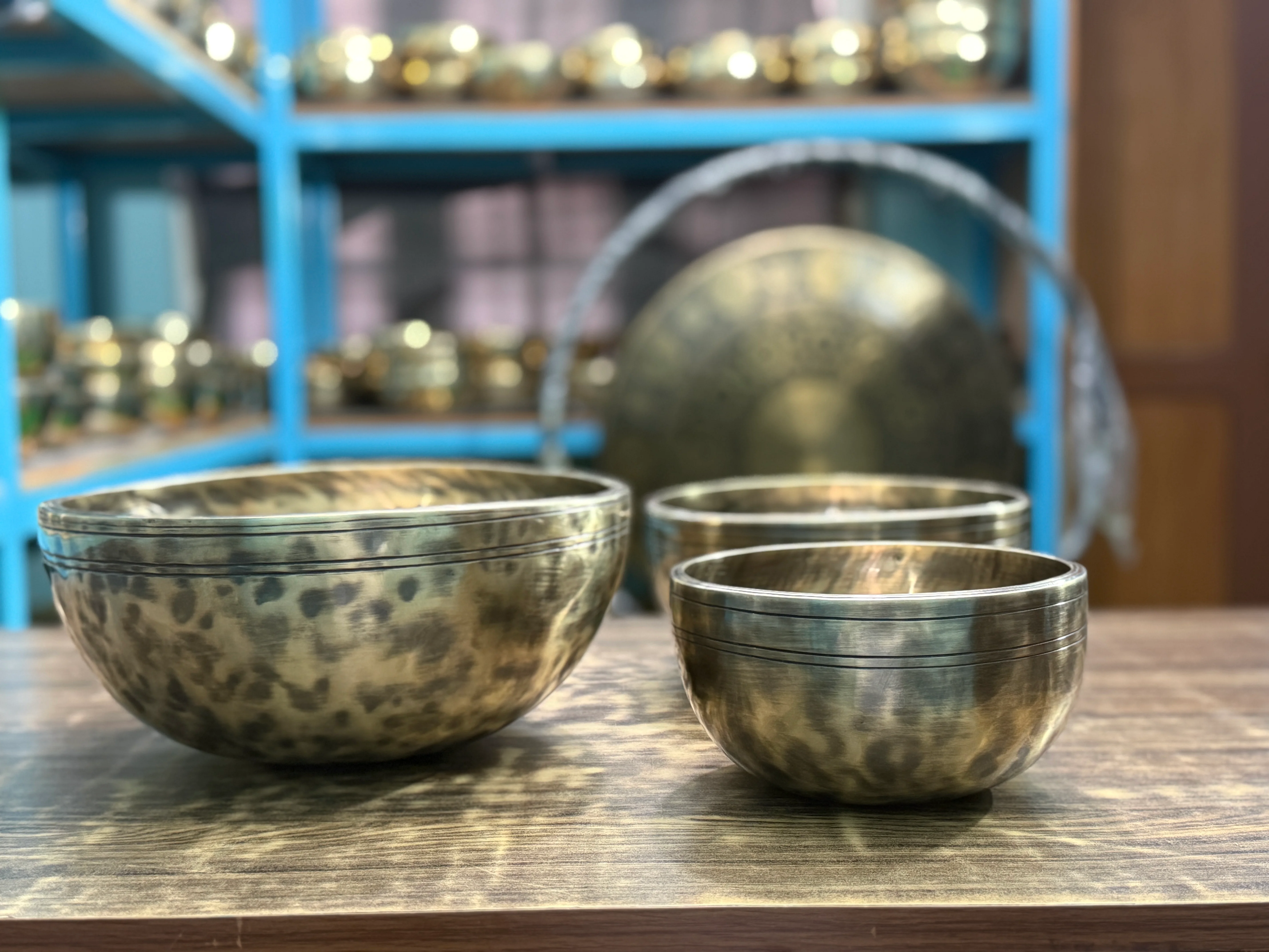 The Ohm Deep Rim Bronze Trio: 12in, 8.5in, 6in Extra Thick Rim Three Bowl Set - Image 18